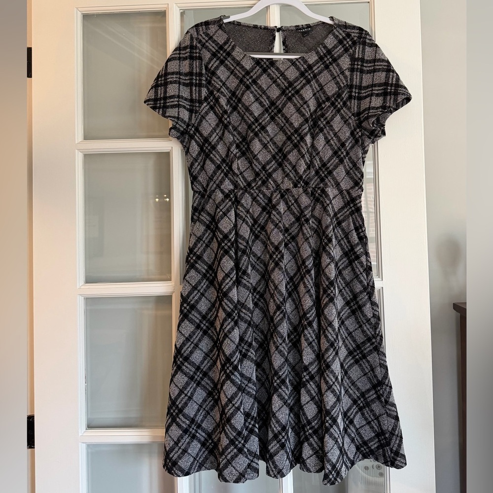Torrid Black and Gray Plaid Dress